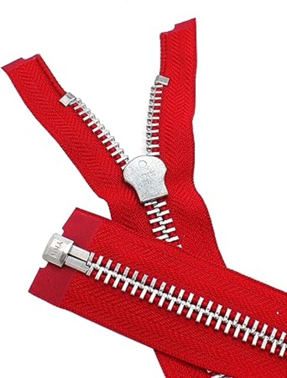 YKK #10 10 Inch to 36 Inch Aluminum Separating Jacket Zipper Extra Heavy Duty Metal Zippers for Sewing Coats Crafts (Red - 519, 27 Inches)